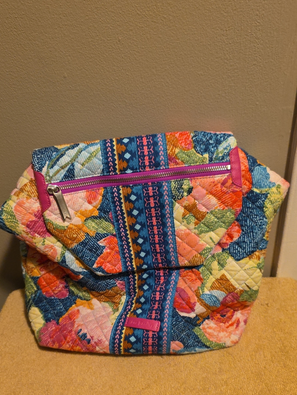 Vera Bradley- Quilted Floral Fold-Over Tote Bag -Inv.530